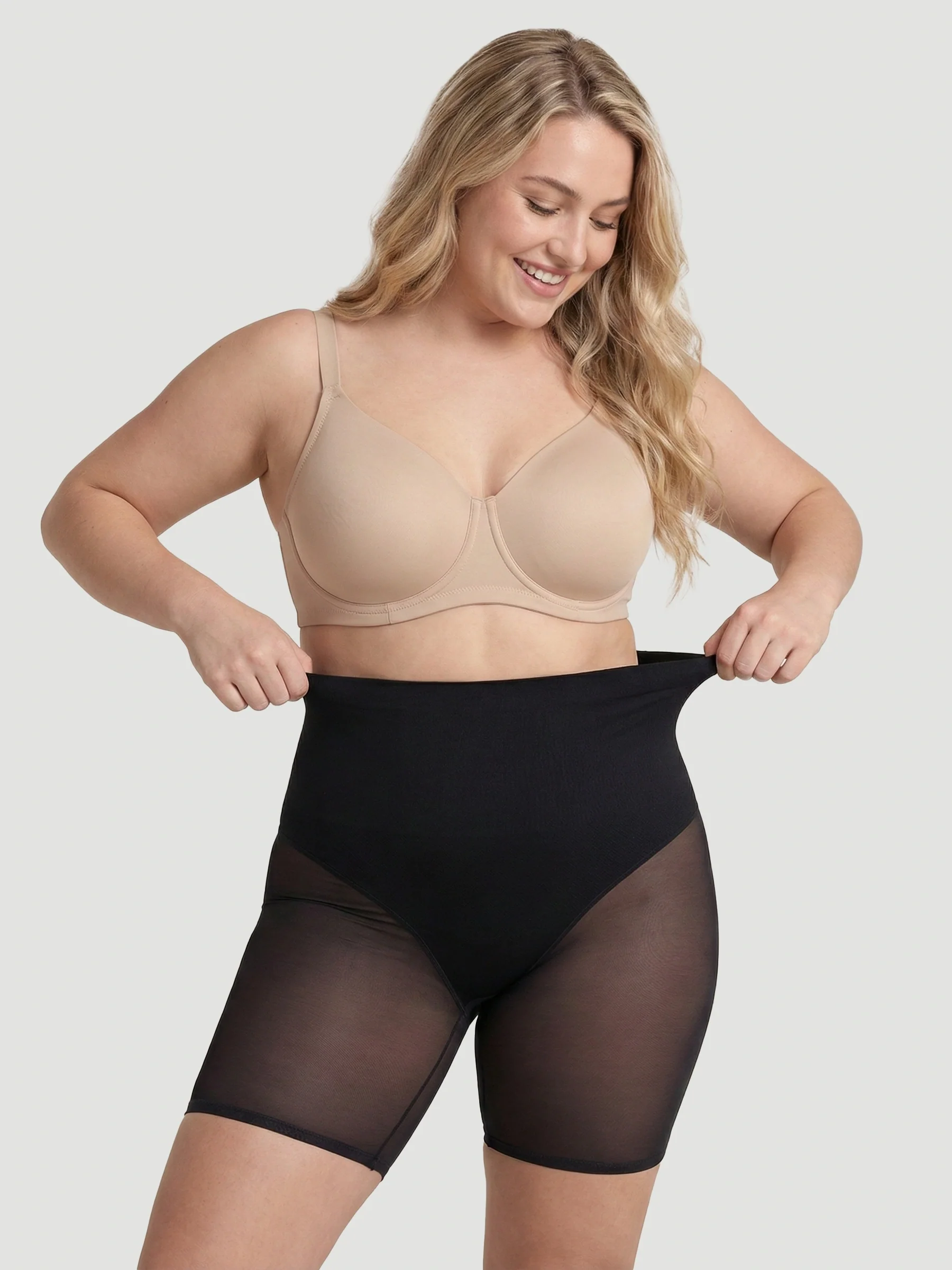 High Waisted Mesh Shaping Shorts - Image 10