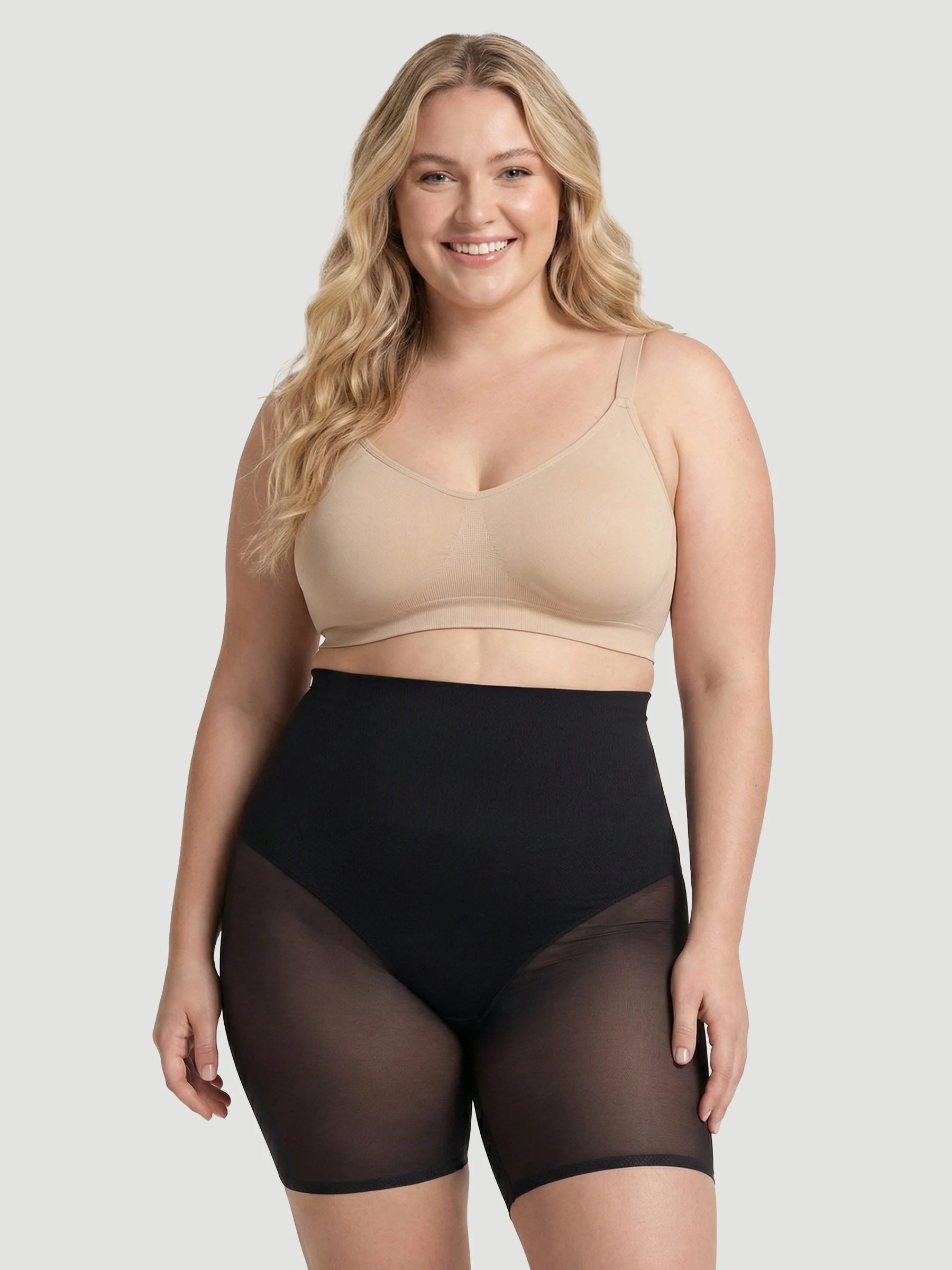 High Waisted Mesh Shaping Shorts - Image 12