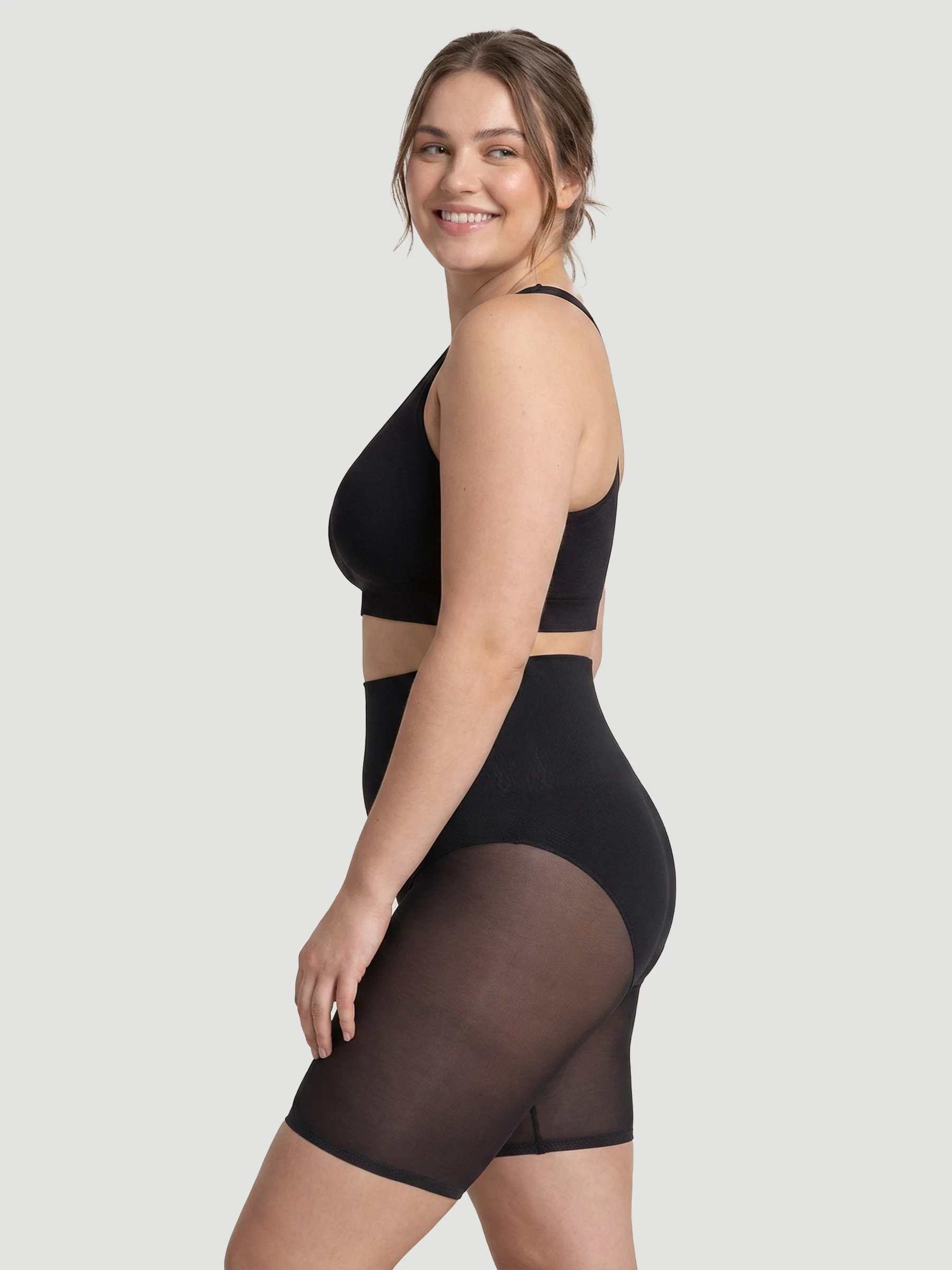 High Waisted Mesh Shaping Shorts - Image 16