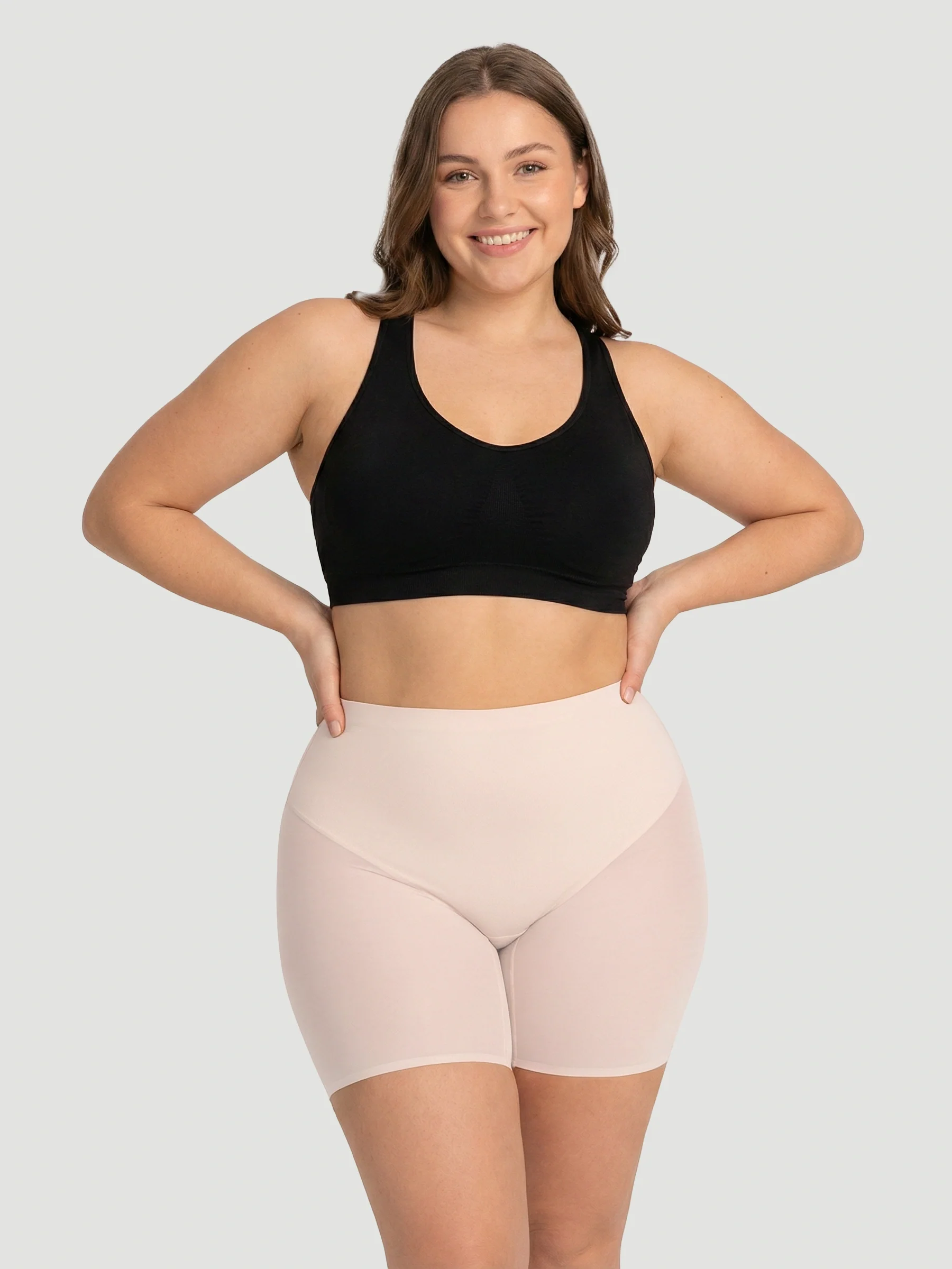 High Waisted Mesh Shaping Shorts - Image 20
