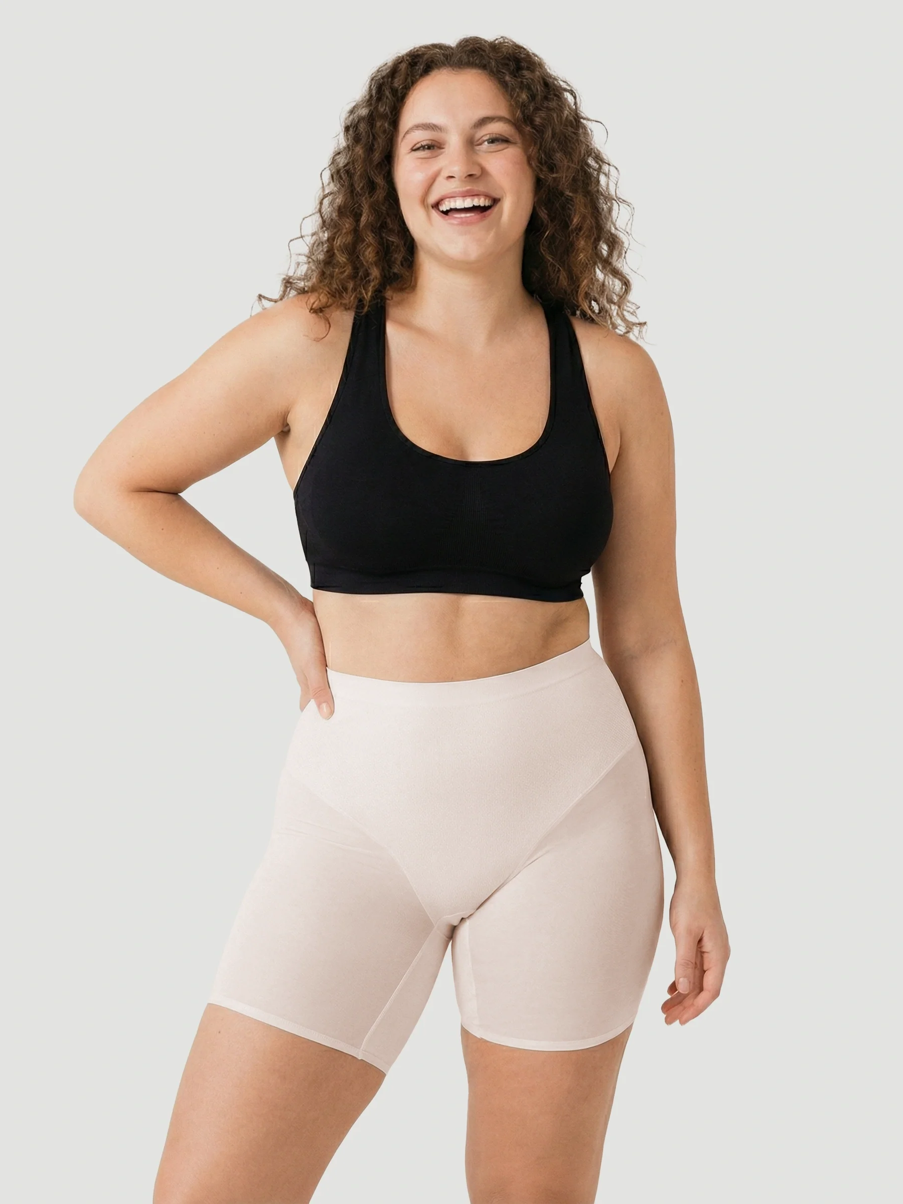 High Waisted Mesh Shaping Shorts - Image 21