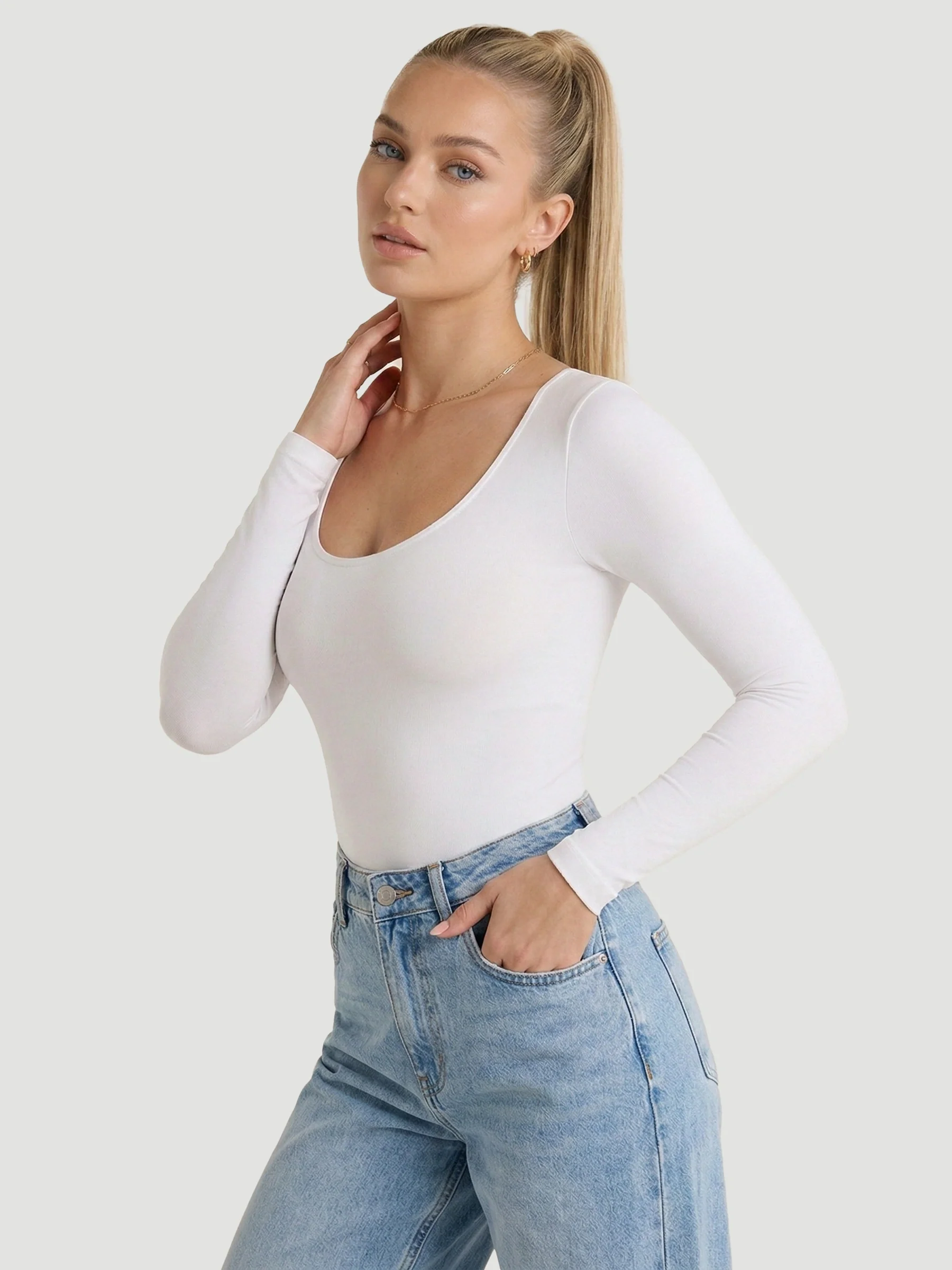 Long-Sleeve Seamless Sculpt Shapewear Bodysuit - Image 25