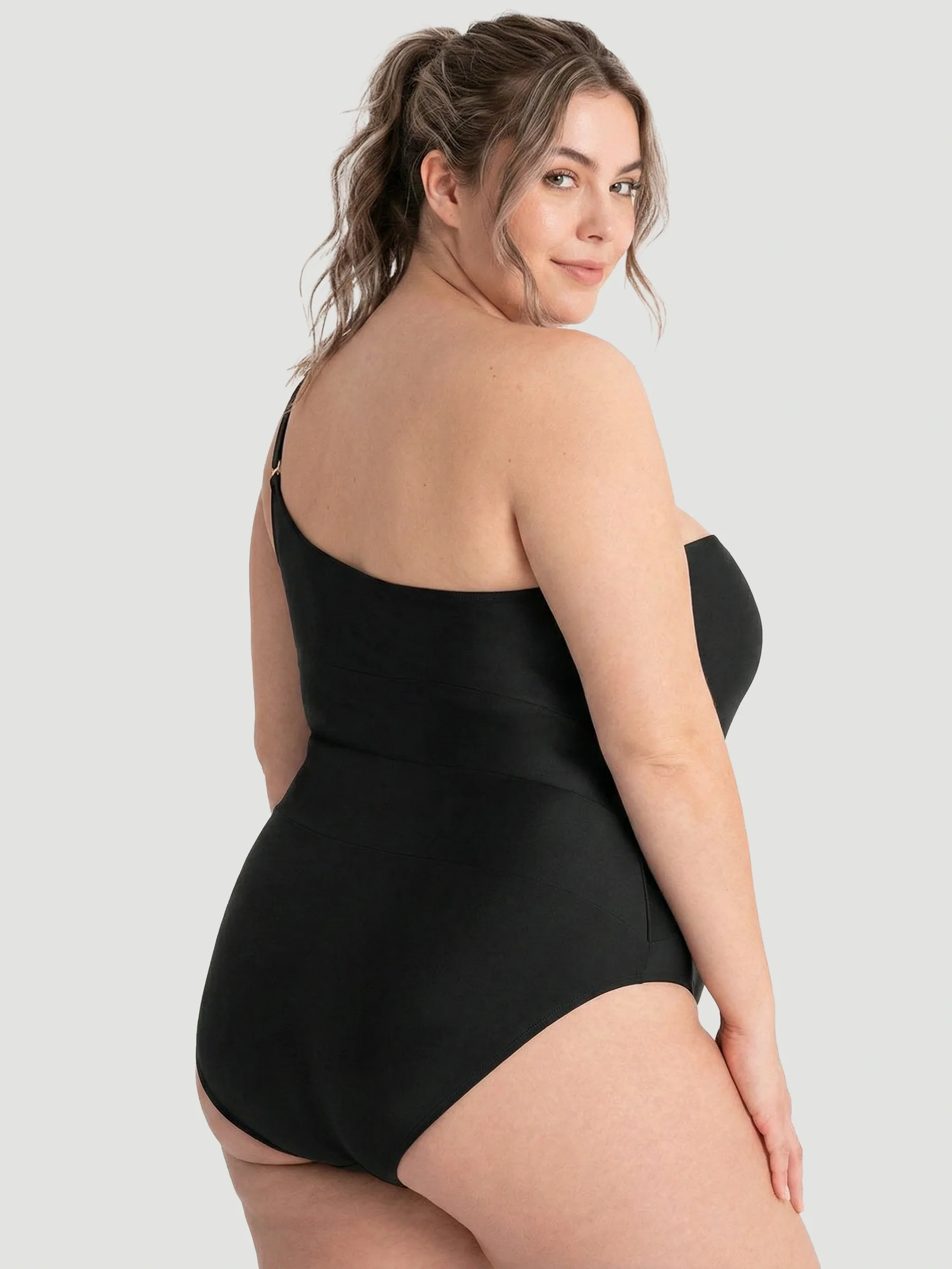 One Shoulder Shaping Swimsuit - Image 3