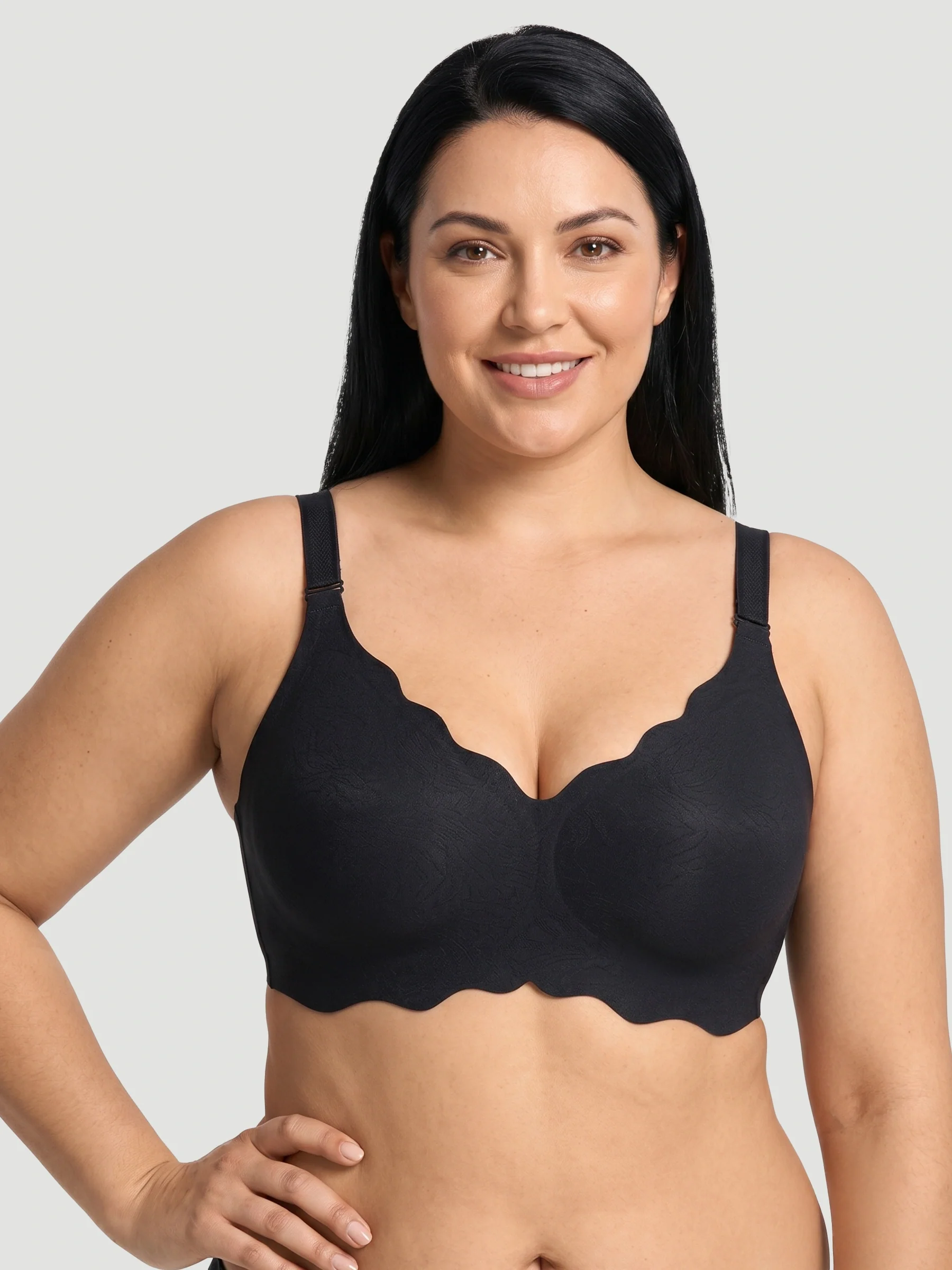 Scalloped Push-Up Wireless Jelly Bra