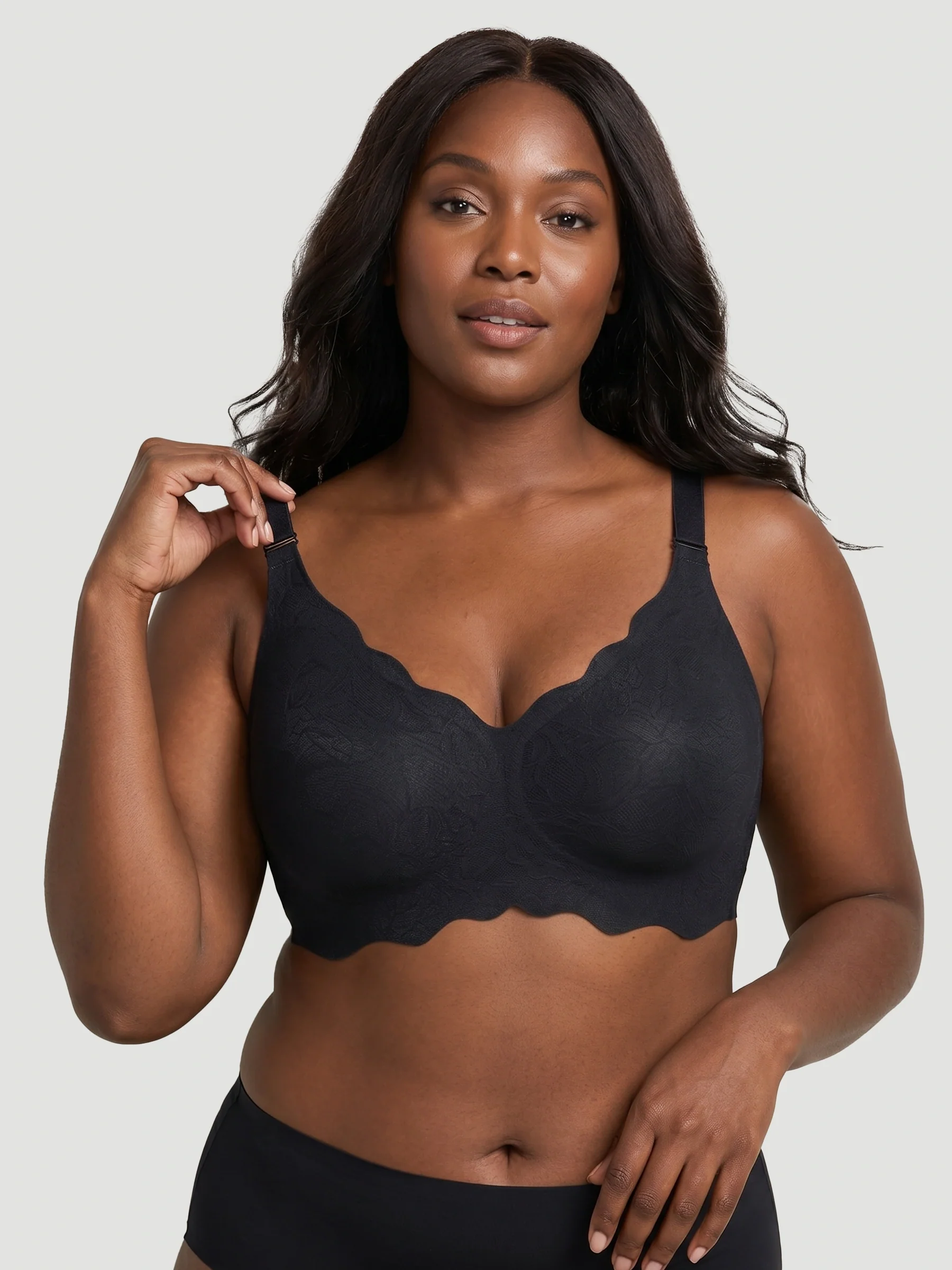 Scalloped Push-Up Wireless Jelly Bra - Image 12