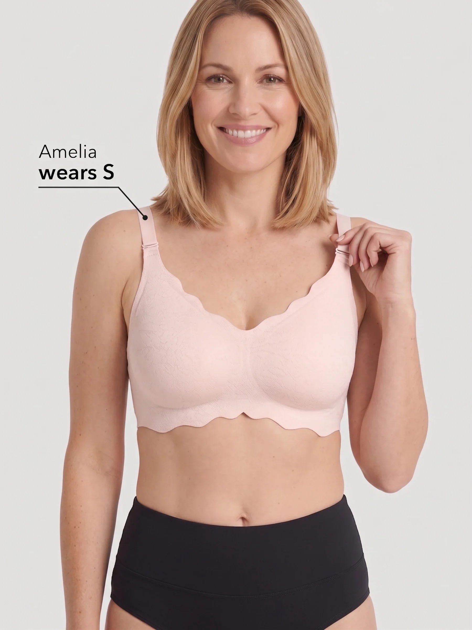 Scalloped Push-Up Wireless Jelly Bra - Image 2