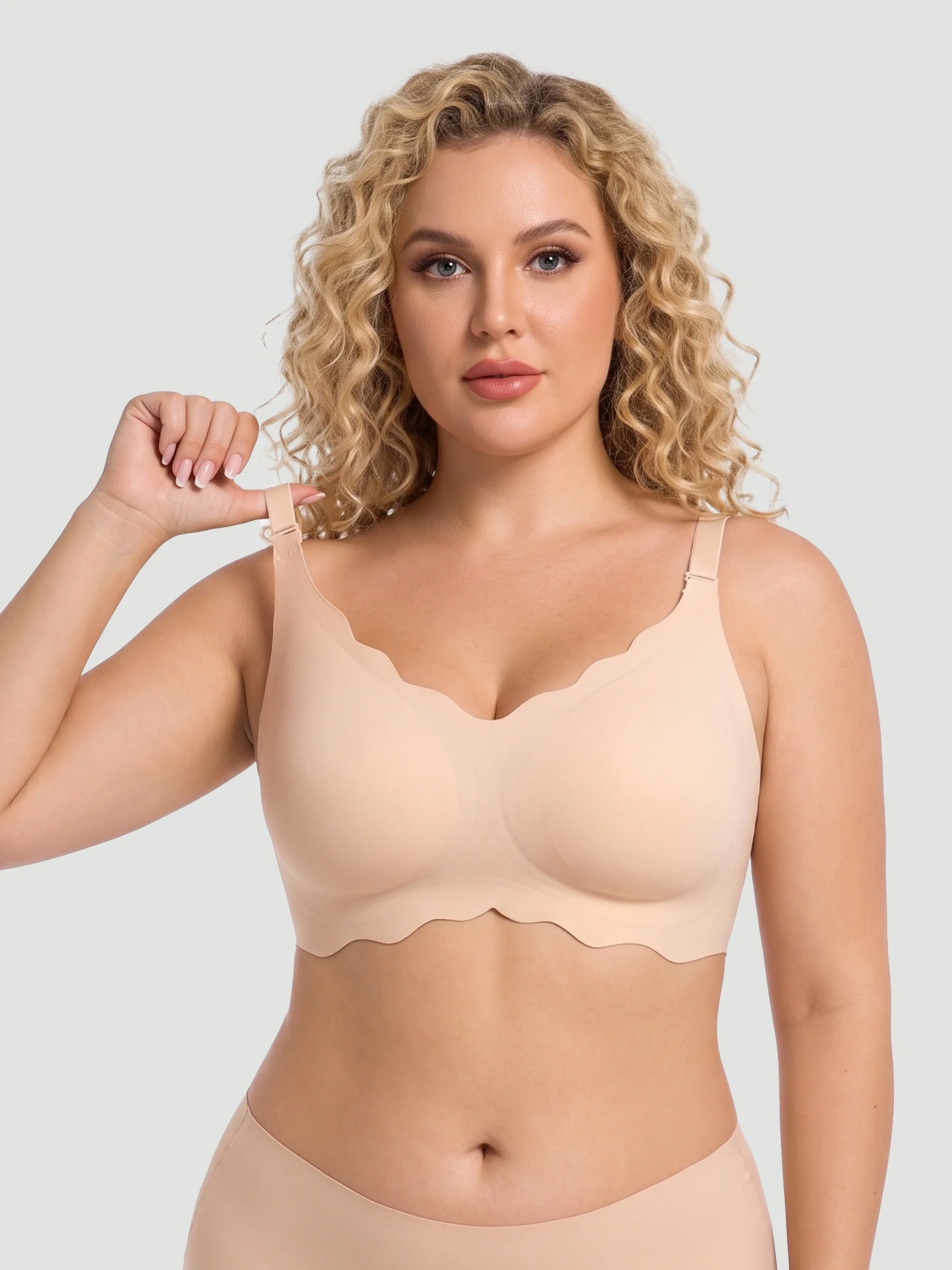 Scalloped Push-Up Wireless Jelly Bra - Image 20