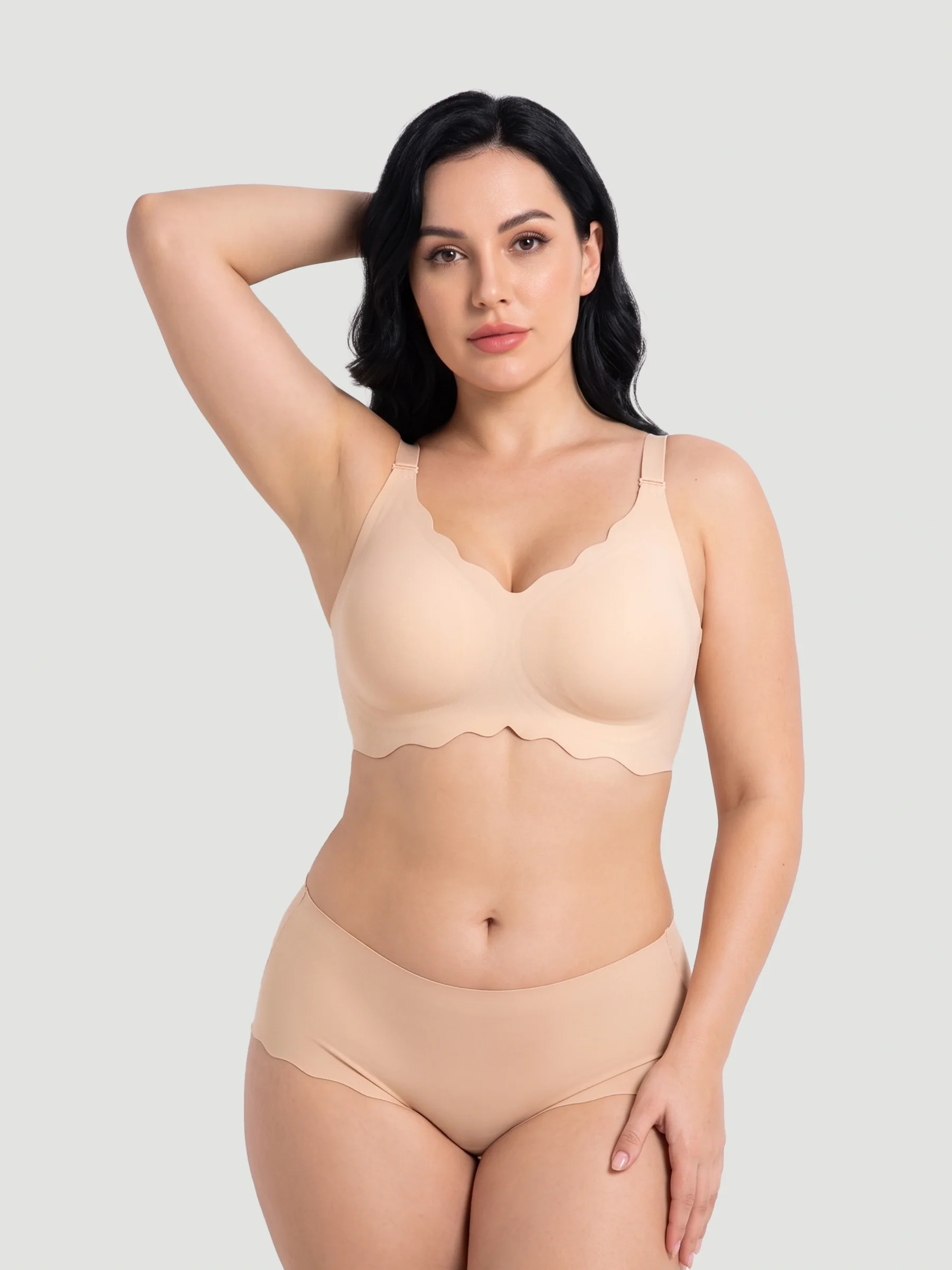 Scalloped Push-Up Wireless Jelly Bra - Image 22