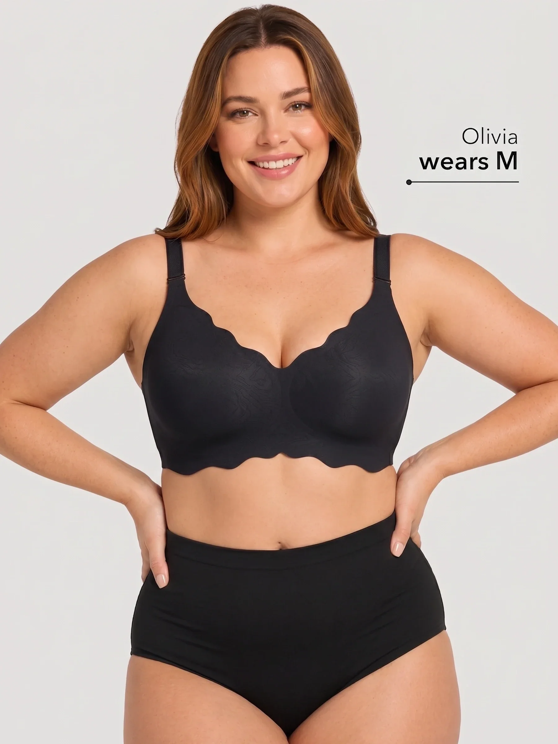Scalloped Push-Up Wireless Jelly Bra - Image 3